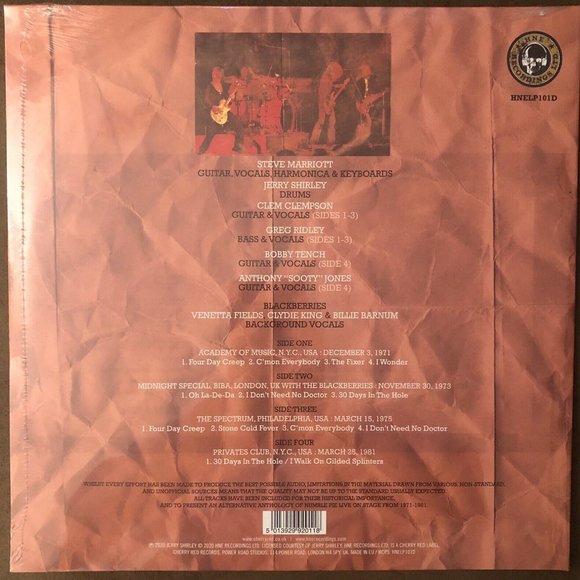 Humble Pie Official Bootleg Vol. 2 (2-LP) ~ RSD 2020 ~ Ltd Ed of 1,000 ~ Sealed! - Picture 3 of 3